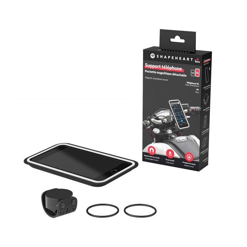 Soporte universal y funda magnetico para manillar SHAPEHEART MOTO XXL